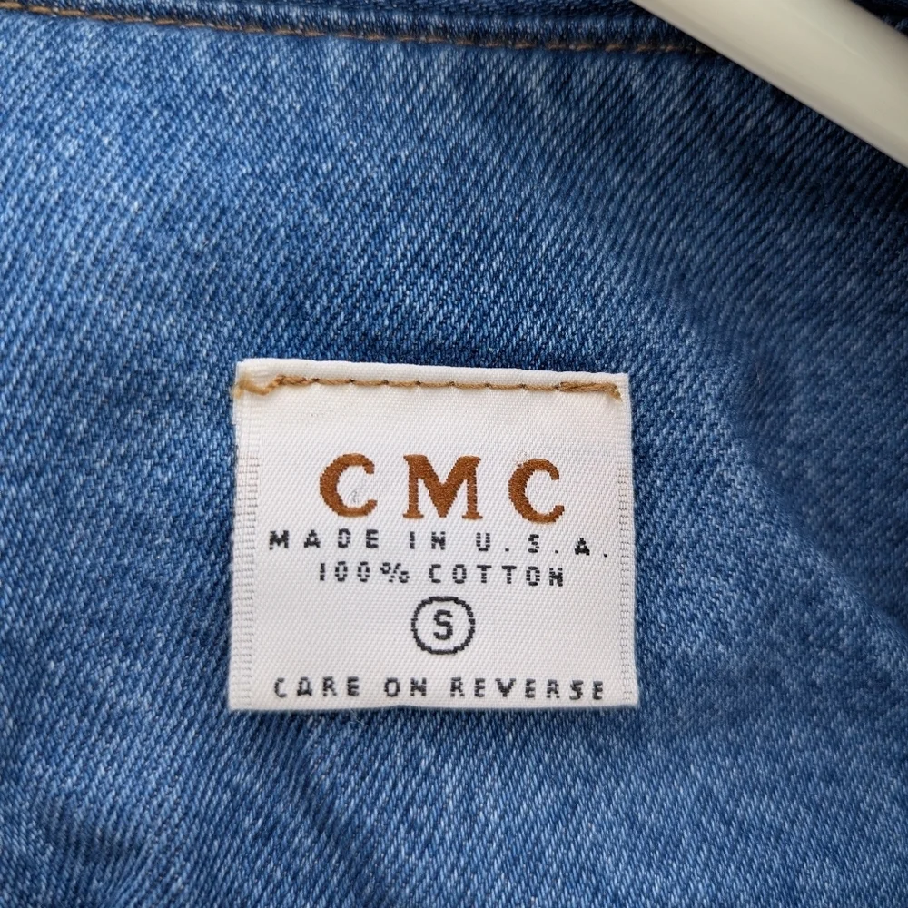 Vintage CMC Women's Denim Blazer Jacket Oversized Coat Small Retro Made In US
